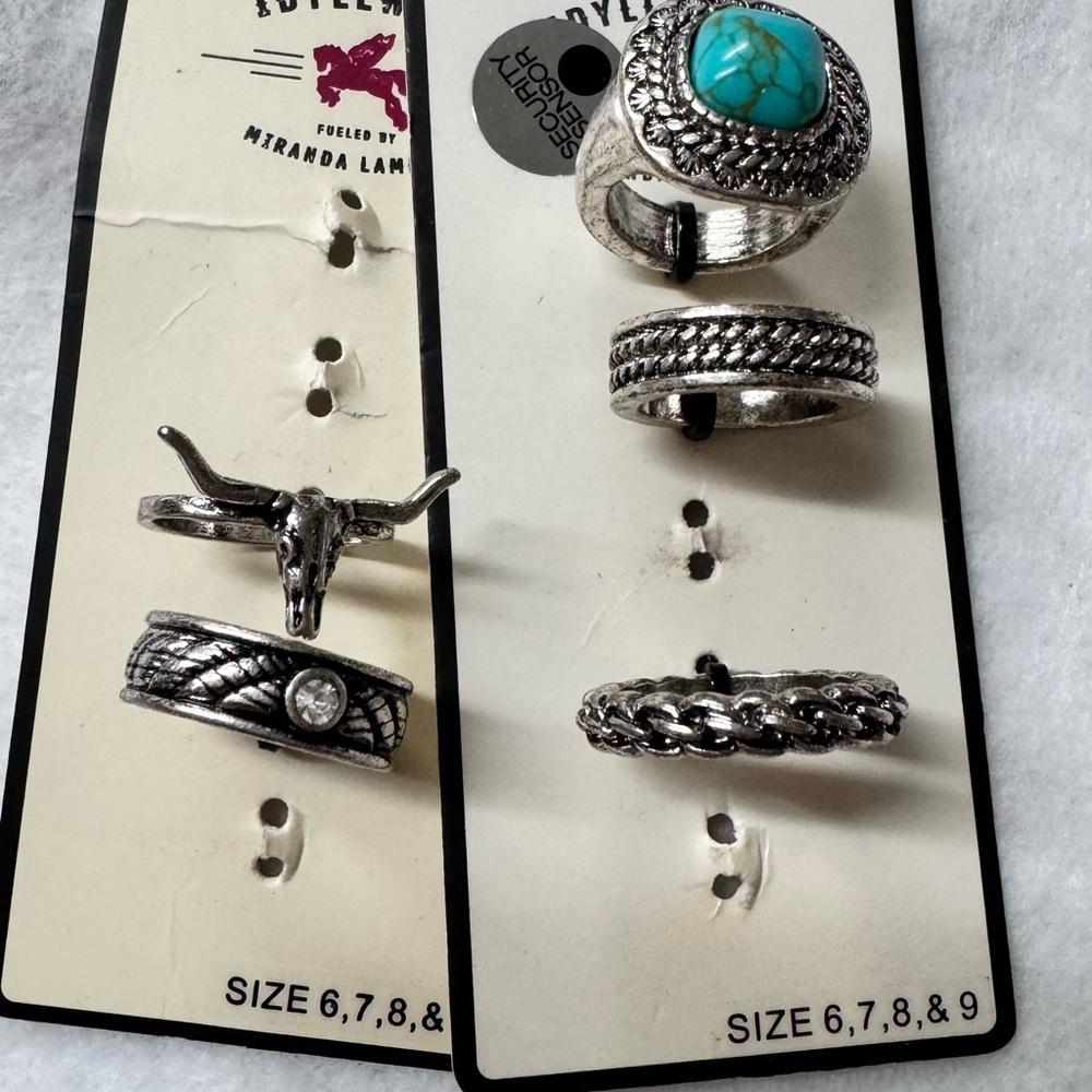 IDYLLWIND-5 pcs. Silver w Turquoise Rings